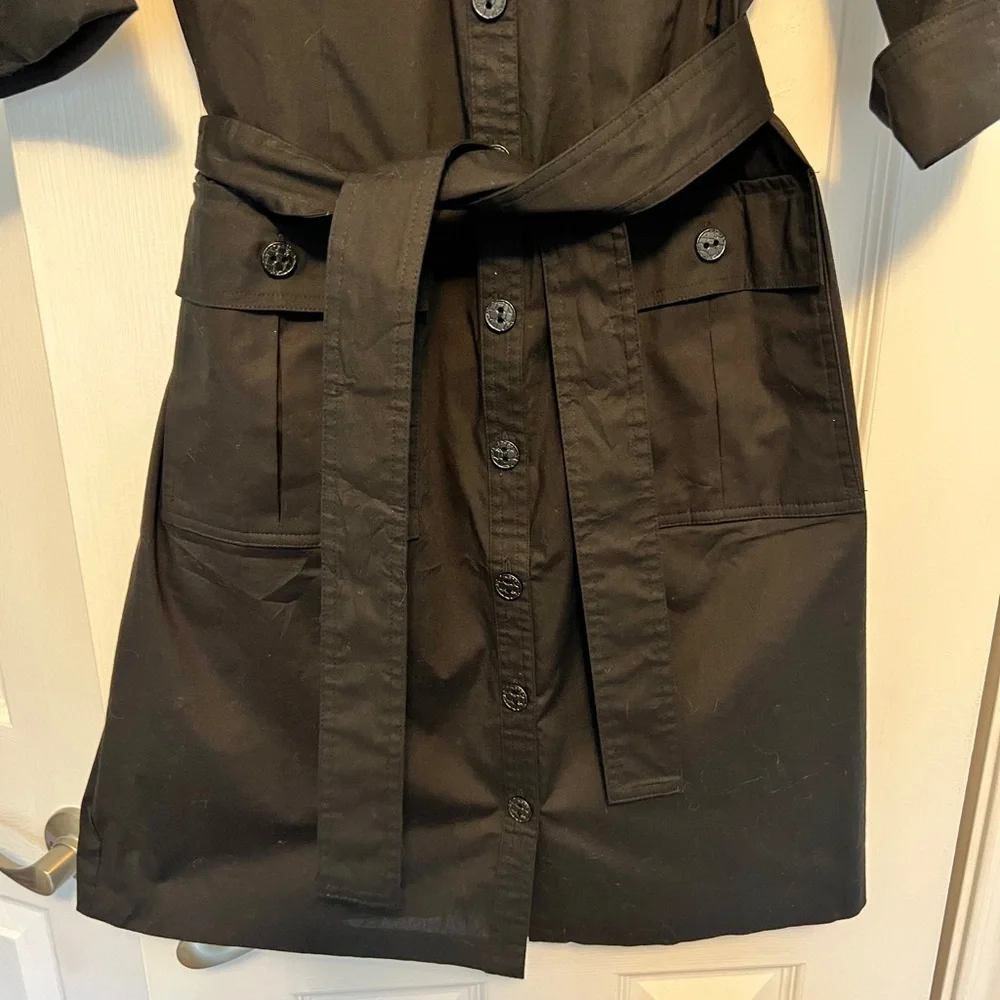 Chicos Black Button-Up Shirt Dress Chicos Size 2 = 12 - Picture 3 of 10